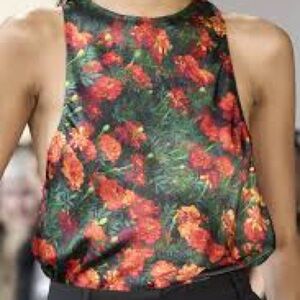 NWT Bevza Sz XS Marigold Floral Blouse